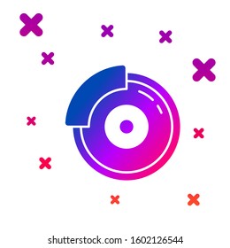 Color Car brake disk with caliper icon isolated on white background. Gradient random dynamic shapes. Vector Illustration