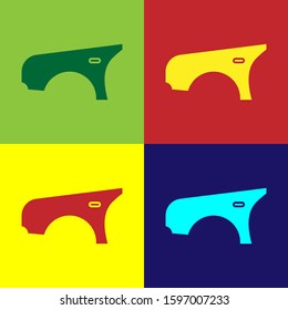 Color Car fender icon isolated on color background.  Vector Illustration