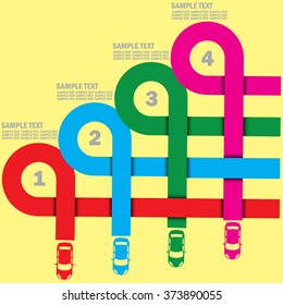 color car icons and blank stripe for add your text. In vector format.