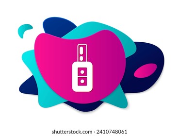 Color Car key with remote icon isolated on white background. Car key and alarm system. Abstract banner with liquid shapes. Vector