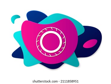 Color Car tire wheel icon isolated on white background. Abstract banner with liquid shapes. Vector