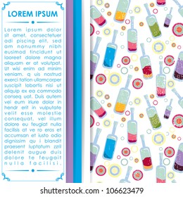 Color card with bottles