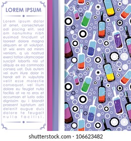 Color card with bottles