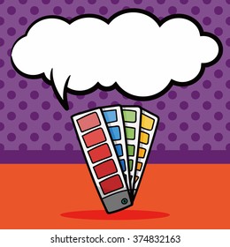 Color Card doodle, speech bubble