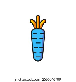 Color Carrot icon isolated on white background. Flat filled outline style with shadow. Vector