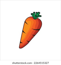 Color carrot icon on white background. Vector illustration. Editable strokes.