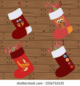Color cartoon Christmas sock set