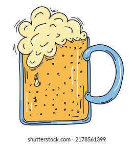 Color cartoon Doodle beer mug