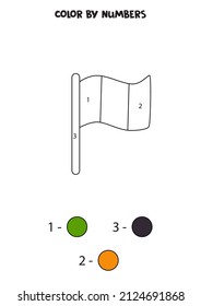Color the cartoon Ireland flag by numbers. Coloring page for kids. 