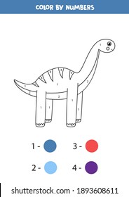 Color the cartoon parrot by numbers. Coloring page for kids. 