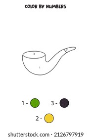 Color the cartoon pipe by numbers. Coloring page for kids. 