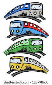 Color cartoon train