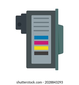 Color cartridge icon. Flat illustration of color cartridge vector icon isolated on white background