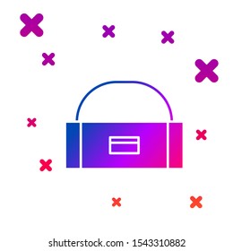 Color Case or box container for wobbler and gear fishing equipment icon isolated on white background. Fishing tackle. Gradient random dynamic shapes. Vector Illustration