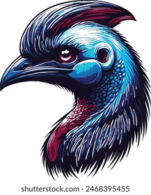 Color Cassowary Head illustrator vector file.