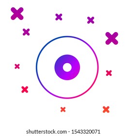 Color CD or DVD disk icon isolated on white background. Compact disc sign. Gradient random dynamic shapes. Vector Illustration