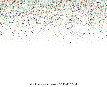 Color Celebrate Shine Illustration. Rainbow Fun Confetti Texture. Vector Invitation. Happy Yellow Wallpaper.