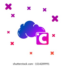 Color Celsius and cloud icon isolated on white background. Gradient random dynamic shapes. Vector Illustration