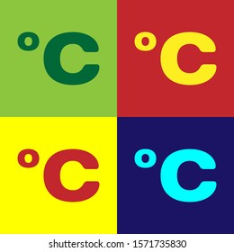 Color Celsius icon isolated on color background.  Vector Illustration