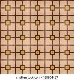 Color ceramic tile mosaic. Vector seamless pattern. Design for cover, textile, pool, kitchen, bathroom, floor.