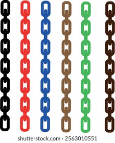 Color chain icons. Design for web and mobile app. Vector illustration