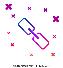 Color Chain link icon isolated on white background. Link single. Hyperlink chain symbol. Gradient random dynamic shapes. Vector Illustration