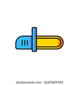 Color Chainsaw icon isolated on white background. Flat filled outline style with shadow. Vector