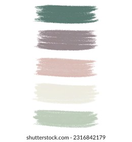 Color chalk strokes set. Color palette for wedding design. Grunge element for paper design. Banner for text.