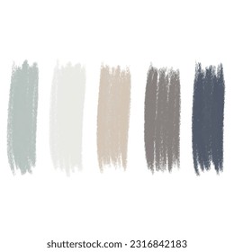 Color chalk strokes set. Color palette for wedding design. Grunge element for paper design. Banner for text.