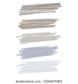 Color chalk strokes set. Color palette for wedding design. Grunge element for paper design. Banner for text.