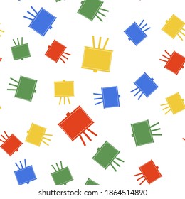 Color Chalkboard icon isolated seamless pattern on white background. School Blackboard sign. Vector.