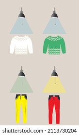 El cambio de color causado por el reflejo de la ropa de 4 colores diferentes bajo la luz