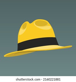 Color changeable, Vector panama hat icon or symbol, Ecuadorian hat, toquilla hat.	