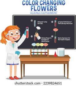 Color Changing Flowers Science Experiment illustration