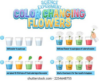 Color Changing Flowers Science Experiment illustration