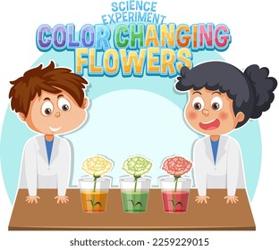 Color Changing Flowers Science Experiment illustration