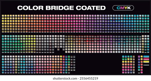 Color Chart. Color Bridge Coated CMYK. Pantone. Color palette of the Fashion, Home and Interiors colors for test prints.