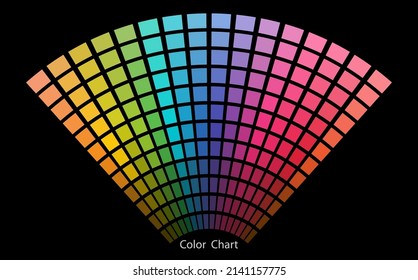 color chart designer tool texture pattern background  Color palette  Table color shades  Color harmony  Trend colors  Vector illustration isolated black background 