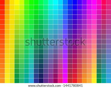 color chart designer tool texture pattern background. Color table Pan tone of the Fashion, Home and Interiors colors. Color palette with number, named color swatches, chart conform to pan tone RGB