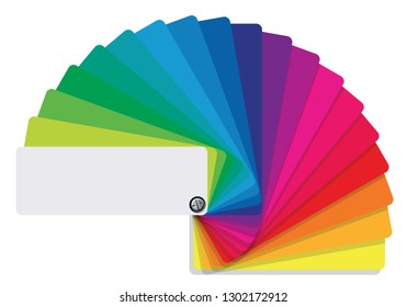 A Color Chart With A Full Range Of Colors, From Yellow To Green To Red And Blue