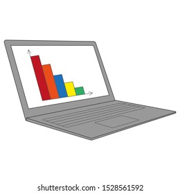 Color chart on laptop screen