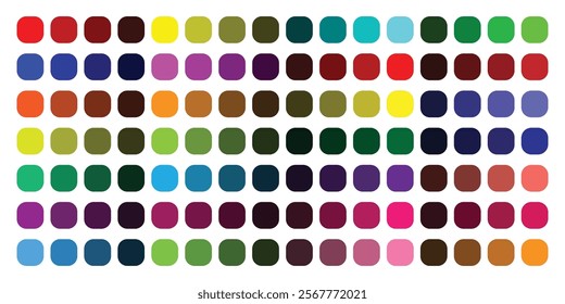 Color chart, Color Palette. Monochrome color chart with shades and tone covered color guide chart.