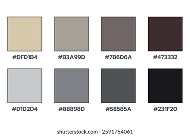 Color Chart Palette Template Set Swatch RGB Hue Saturation