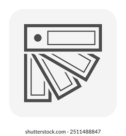 Color chart or palette vector icon. May called sample, swatch or catalogue of material for designer to design, choosing or selection for trend, style, fashion. To paint, spray at interior or skin.