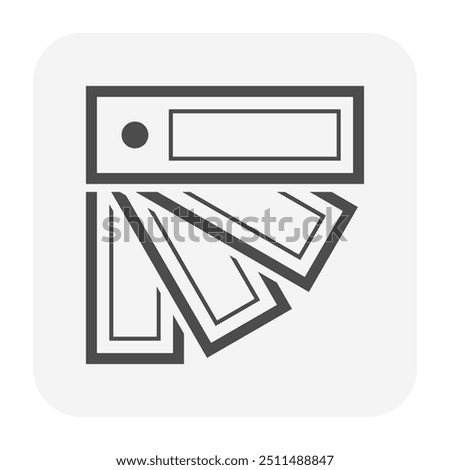 Color chart or palette vector icon. May called sample, swatch or catalogue of material for designer to design, choosing or selection for trend, style, fashion. To paint, spray at interior or skin.