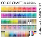 Color Chart. Print Test Page. Color Numbers or Names. RGB, CMYK, HEX HTML codes. Vector color palette.