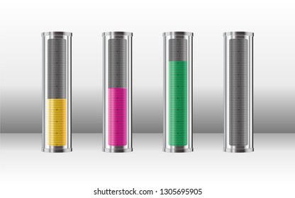 color charts on a gradient background
