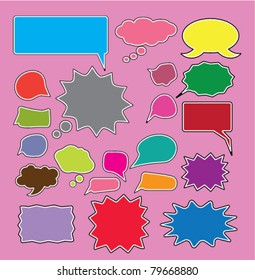 color chat icons, signs, vector