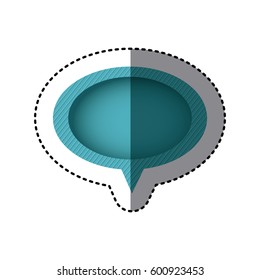 color chat oval bubble icon, vector illustration design