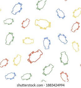 Icono del motor de comprobación de color aislado patrón sin soldadura sobre fondo blanco. Vector.